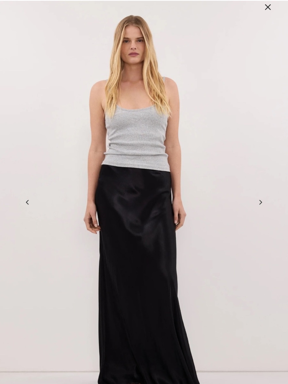 DIISH Black Satin Maxi Slip Skirt - Women